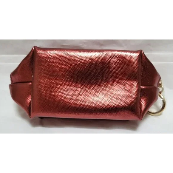 SeneGence LipSense ShadowSense Metallic Burgundy Cosmetic Bag with Gold Keyring - Picture 6 of 7